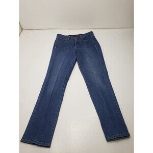 Lee Sinfully Soft Jeans Women’s Straight Leg Mid Rise Denim Blue Jeans 8 Medium